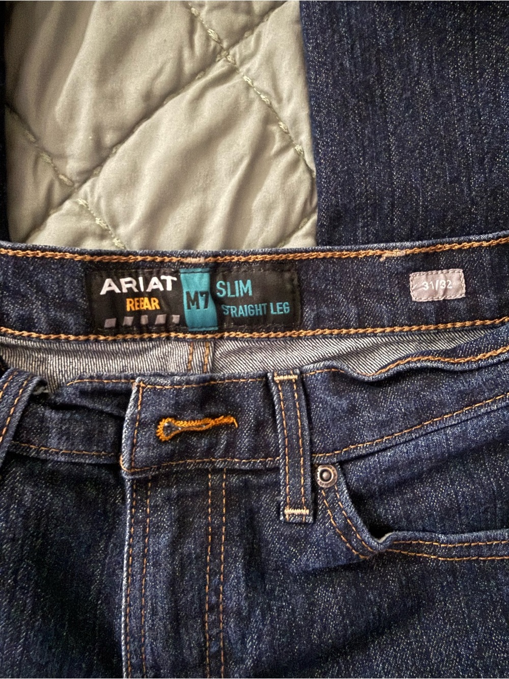 Ariat Slim Straight Dark Indigo Jeans with Contrast Stitching